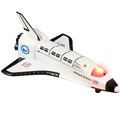 Flash Sale 🛒 Light Up Space Shuttle Toy 1PC Battery Operated Spaceship Toy With LEDs Sounds And Pullback Motion Outer Space Party Decoration Great Space Gifts For Boys And 👧 Girls 6 Inches 🔥
