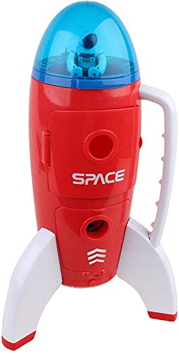 New ⭐ Spaceship Rocket Toy Playset With 2 Astronauts And Rover Vehicle – Lights And Sound Effects Plus Carrying Handle For Blasting To The Moon And Flying Back – Play And Explore Space Toy ⌛
