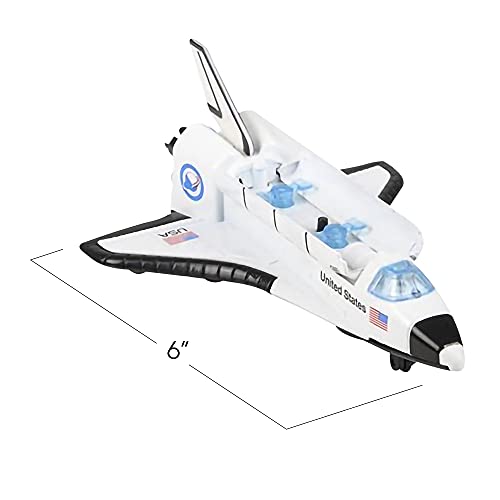 Flash Sale 🛒 Light Up Space Shuttle Toy 1PC Battery Operated Spaceship Toy With LEDs Sounds And Pullback Motion Outer Space Party Decoration Great Space Gifts For Boys And 👧 Girls 6 Inches 🔥
