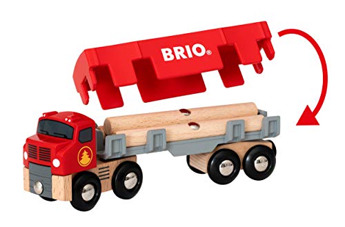 Cheapest 😀 World 33657 – Lumber Truck – 6 Piece Wooden Toy Train For Kids Ages 3 And Up  Grey 😉