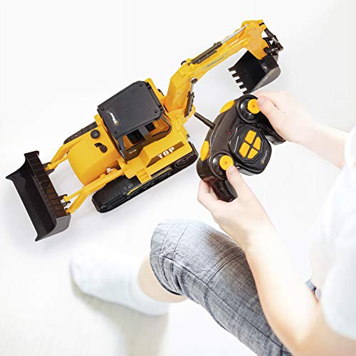 Best deal 💯 8 Channel Full Functional RC Excavator Backhoe Loader Battery Powered Electric RC Remote Control Construction Tractor With Lights &amp; Sound TR-119 🌟