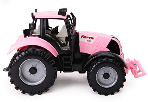 Outlet 🤩 Friction Powered Farm Tractor With Opening Bonnet (Pink) 🔥