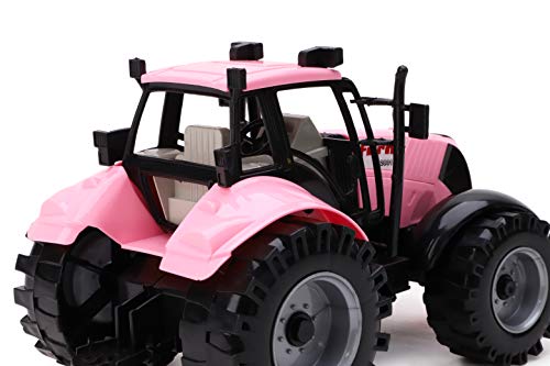 Outlet 🤩 Friction Powered Farm Tractor With Opening Bonnet (Pink) 🔥