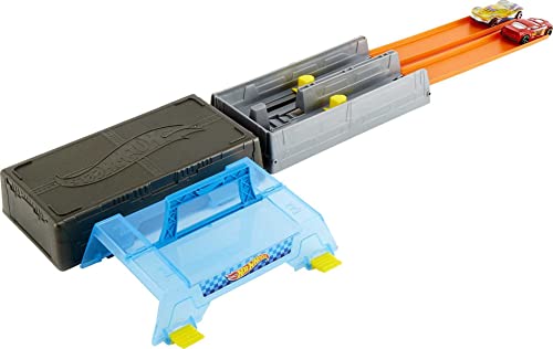 Discount 🤩 Race Case Track Set With 2 Hot Wheels Cars Dual Launcher For Side-By-Side Racing Storage Container Toy For Kids 4 Years Old &amp; Up 🔔