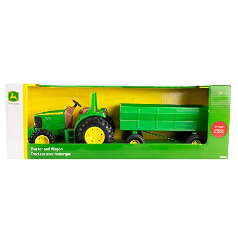 Brand new 💯 TOMY John Deere Kids Tractor Toy With Flarebox Wagon Set 8 Inches 🎁