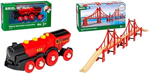 Cheapest ❤️ RIO World 33592 Mighty Red Action Locomotive | Battery Operated Toy Train With Light And Sound Effects For Kids Age 3 And Up 😀