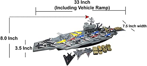 Deals ✨ Aircraft Carrier Submarine Destroyer Ship Combo With Military Vehicles And Fighter J 😀