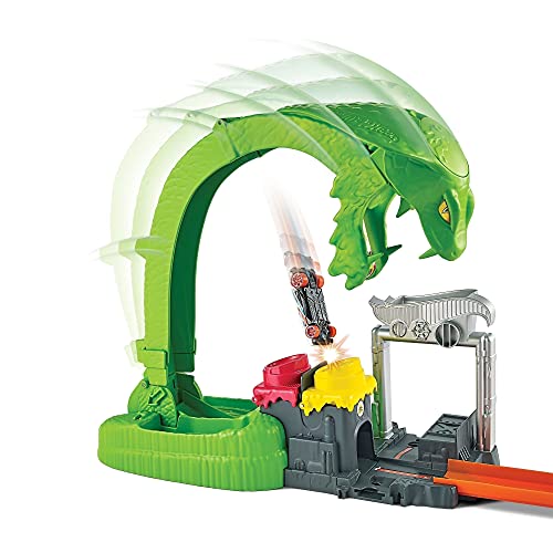 Deals 🔥 Toxic Snake Strike Challenge Play Set With Slime For Kids 5 Years Old &amp; Up Includes One 1:64 Scale Hot Wheels Vehicle Connects To Other Sets Single Or Multicar Play 🧨