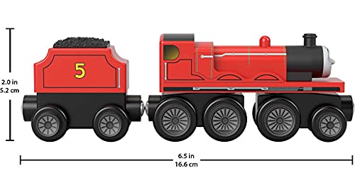 Cheap 👍 Wooden Railway James Engine And Coal Car Push-Along Train Made From Sustainably Sourced Wood For Kids 2 Years And Up 🛒