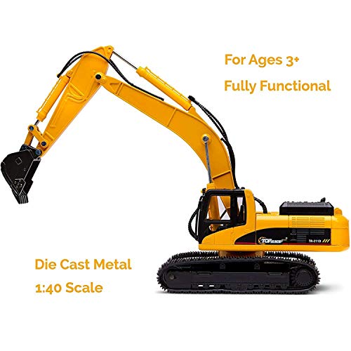 Hot Sale 🔔 Excavator Toy Trucks Construction Toys Excavator Toys For Boys Diecast Metal Truck Toy Kids Tractor Toys 1:40 Scale Great Toddler Toys For 8 Year Old Boys And U ✨