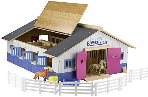 Top 10 😉 Horses Unicorn Magic Wooden Stable Playset With 6 Unicorns | 6 Piece Playset | 6 Stablemates Unicorns Included | 6” H X 9” L X 2.5” D | 1:32 Scale | Model #59218 Multicolo ✔️