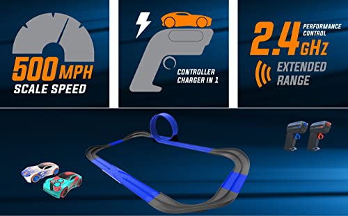 Best Sale 🧨 2.4 GHz Radio Control Remote Slot-Less Cordless Racing Blazin’ Loop Speedway Track Set With Two C 🎁
