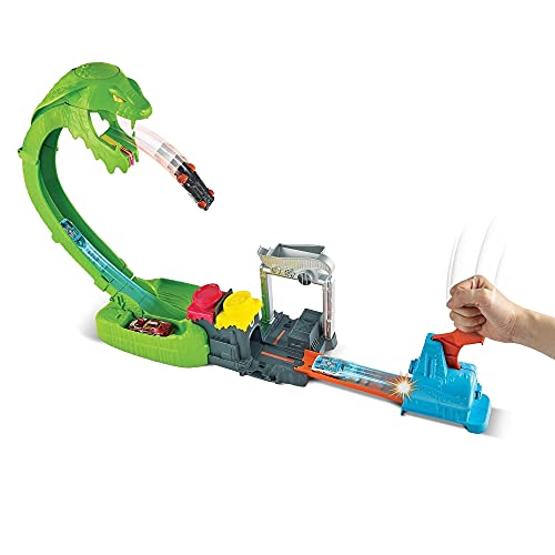 Deals 🔥 Toxic Snake Strike Challenge Play Set With Slime For Kids 5 Years Old &amp; Up Includes One 1:64 Scale Hot Wheels Vehicle Connects To Other Sets Single Or Multicar Play 🧨
