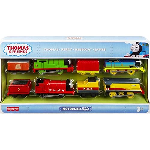 Hot Sale 🔔 Percy James &amp; Rebecca Train Engine Set – Set Of 4 Motorized Toy Train Engines For Preschool Kids Ages 3 Years &amp; Ol 🛒