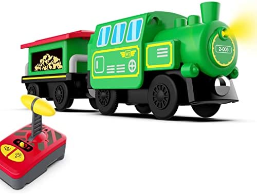 Budget ⭐ Wooden Train Accessories Battery Operated Locomotive Train Remote Control Train For Track Set Powerful Engine Train Vehicles Fit All Major Brands Track Railway System (Battery Not Included) 🥰