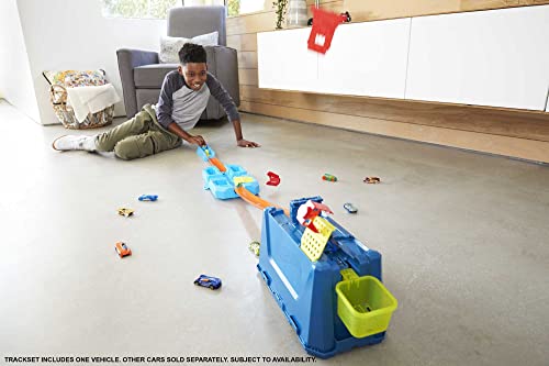 Wholesale 🥰 Track Builder Unlimited Stunt Crash Box Playset With 18 Building Components In Storage Box With Lid &amp; One 1:64 Scale Hot Wheels Car Awesome Gift For Kids 6 To 12 Years Old 🌟