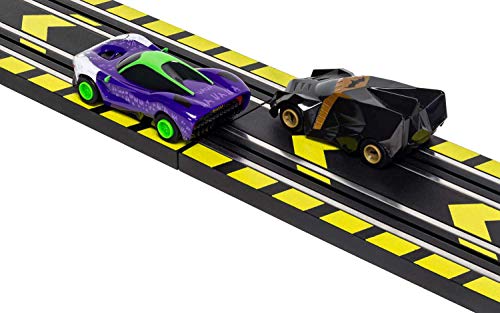 Best Sale 😉 Micro Scalextric Justice League Batman Vs Joker Battery Powered 1:64 Slot Car Race Track Set G1155T  Black 😀
