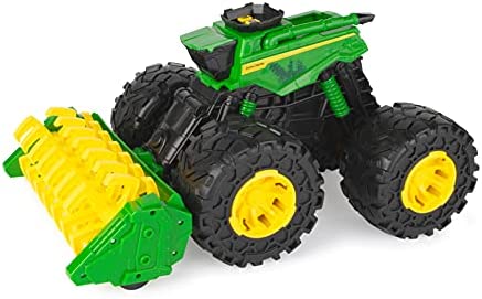 Best Sale 👍 Toddler Toys Lights And Sounds Monster Treads Tractor Toy With Wagon 8 Inch Green Ages 3+  Red 🥰