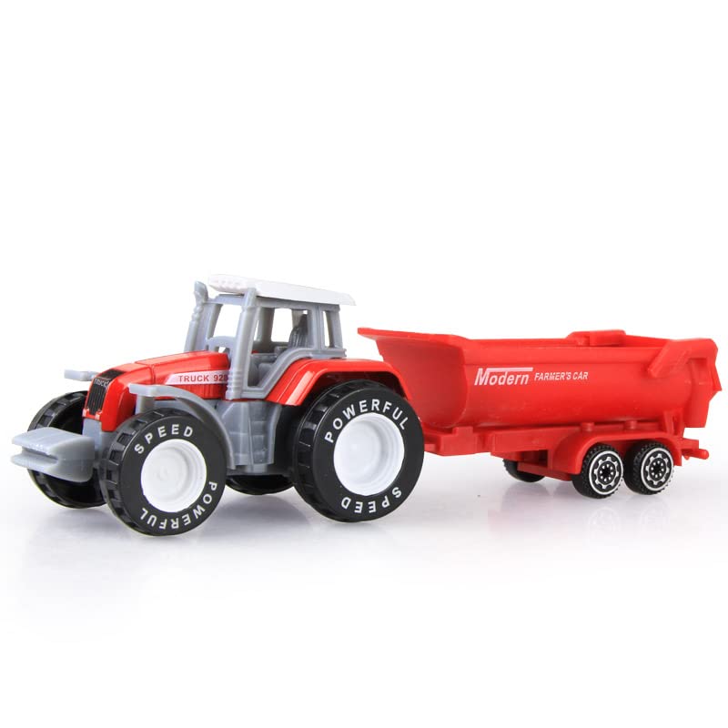 Best Pirce 🥰 Kid’s Farm Tractor Toys With Trailers ,Alloy And ABS Toy Truck Realistic Tractor Vehicle Value Play Set（Set Of 4） 😉