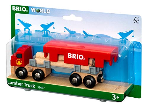 Cheapest 😀 World 33657 – Lumber Truck – 6 Piece Wooden Toy Train For Kids Ages 3 And Up  Grey 😉