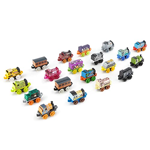 Budget ⌛ MINIS Toy Train Pack Set Of 20 Miniature Push-Along Engines And Railway Vehicles For Preschool Pretend Play ⌛
