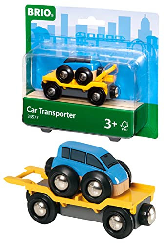 Promo 😀 World – 33577 Car Transporter | 2 Piece Toy Train Accessory For Kids Ages 3 And Up 🥰