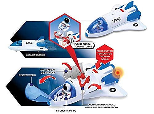 Best reviews of 🤩 Stro Venture Space Shuttle Toy – Plastic Spaceship For Kids With Lights And Sound – Astronaut Figure Openable Cockpit And Compartment Extended Arm – Fun Space Gift Toys For Any Mission &amp; Adventure ✔️