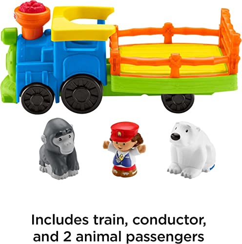 Flash Sale 😀 Little People Zoo Train Toy With Music And Sounds For Toddlers 1 Conductor And 2 Animal Toy Figures Choo-Choo Zoo Train 🎉