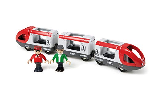 Hot Sale 🔥 RIO World 33505 – Travel Train – 5 Piece Wooden Toy Train Set For Kids Age 3 And Up ✨