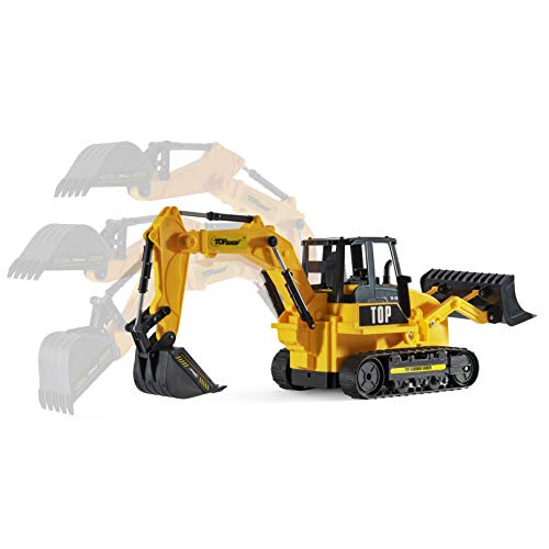 Best deal 💯 8 Channel Full Functional RC Excavator Backhoe Loader Battery Powered Electric RC Remote Control Construction Tractor With Lights &amp; Sound TR-119 🌟