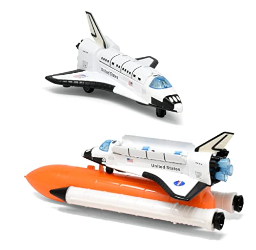 Best deal 🎉 ASA Space Shuttle Toy For Kids Pretend Play 2 Piece Set Rocket Ship With Lights And Sound Diecast Spaceship For Boys 👧 Girls Toddlers 🔔