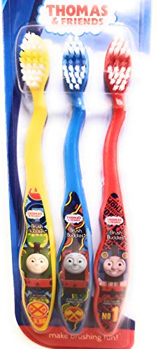 Best deal ✨ Thomas The Train &amp; Friends Soft Toothbrushes 3 Pack Brush Buddies (Blue Yellow Red) ✨