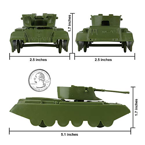 Promo ⭐ Lassic Payton Anti-Aircraft Tanks – 4pc Tan Green Plastic Army Men Vehicle 😉