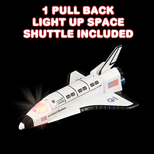 Flash Sale 🛒 Light Up Space Shuttle Toy 1PC Battery Operated Spaceship Toy With LEDs Sounds And Pullback Motion Outer Space Party Decoration Great Space Gifts For Boys And 👧 Girls 6 Inches 🔥