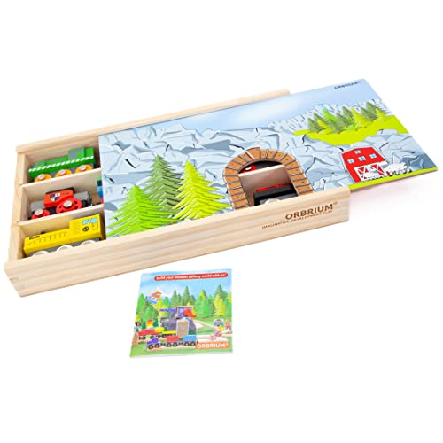 New 💯 Toys 12 (20 Pcs) Wooden Train Cars For Kids + Dual-use Wooden Box Cover/Tunnel Wooden Train Set Trains Toy Compatible With Thomas Wooden Railway Brio 😀