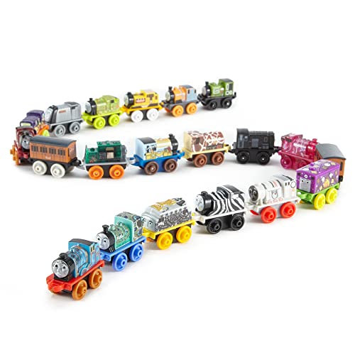 Budget ⌛ MINIS Toy Train Pack Set Of 20 Miniature Push-Along Engines And Railway Vehicles For Preschool Pretend Play ⌛
