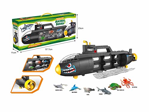 Brand new 😀 Submarine Toy Shark Car Vehicle Toy W/ 6 Sea Animals And Storage Toys For 3 4 5 6 7 Year Old Ki 🌟