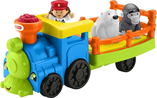 Flash Sale 😀 Little People Zoo Train Toy With Music And Sounds For Toddlers 1 Conductor And 2 Animal Toy Figures Choo-Choo Zoo Train 🎉