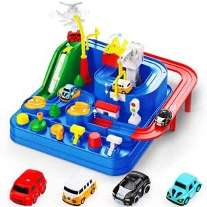 New 🎁 Car Adventure Toys Race Track For Toddlers – Boy Toy &amp; Race Tracks For Boys – Toddler Car Toys Preschool Educational Toy Cars For Kids 3 4 5 6 7 Year Old Car Track Gifts For Kids 🔥