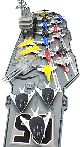 Deals ✨ Aircraft Carrier Submarine Destroyer Ship Combo With Military Vehicles And Fighter J 😀