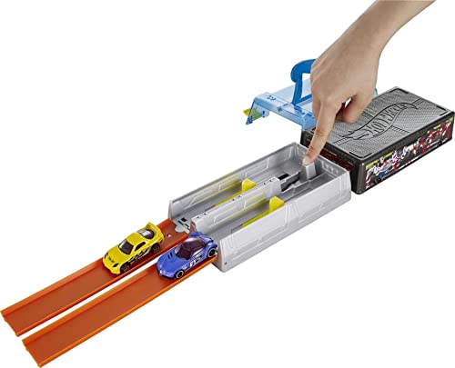 Discount 🤩 Race Case Track Set With 2 Hot Wheels Cars Dual Launcher For Side-By-Side Racing Storage Container Toy For Kids 4 Years Old &amp; Up 🔔