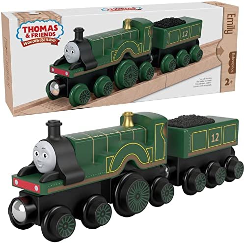 Cheap 👍 Wooden Railway James Engine And Coal Car Push-Along Train Made From Sustainably Sourced Wood For Kids 2 Years And Up 🛒