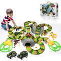 New 🌟 Dinosaur Train Toys For Kids Longer Track 6 Realistic Jurassic Dino Figures 2 Electric Toy Car Twisted Flexible Train Track Set For Toddlers Boys &amp; 👧 Girls 3 4 5 6 7 Years 🧨