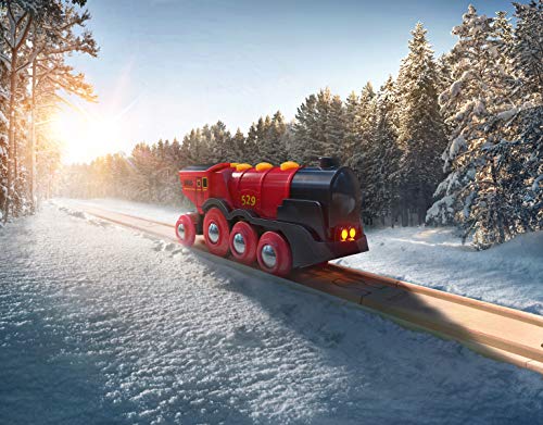 Cheapest ❤️ RIO World 33592 Mighty Red Action Locomotive | Battery Operated Toy Train With Light And Sound Effects For Kids Age 3 And Up 😀