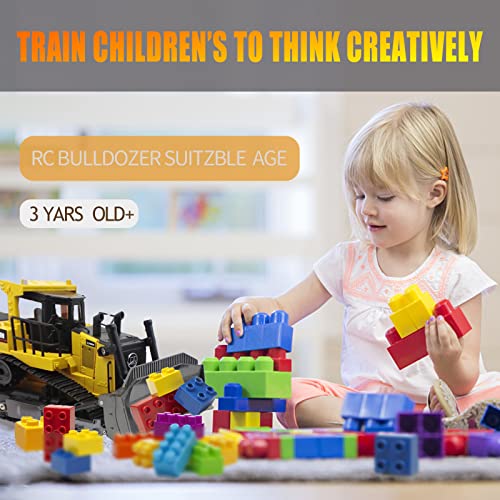 Buy ✔️ Bnam Remote Control Bulldozer RC 1/16 Full Functional Construction Vehicle 2.4Ghz 9 Channel Dozer Front Loader Toy With Light And Sound For Kids Age 6 7 8 9 10 And Up Years Old ✨