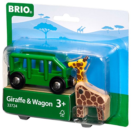Buy ✔️ RIO World – 33724 Giraffe And Wagon | 2 Piece Toy Train Accessory For Kids Ages 3 And Up  Green ⌛