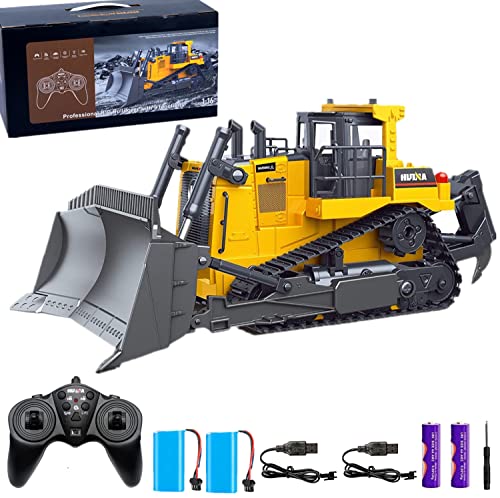 Buy ✔️ Bnam Remote Control Bulldozer RC 1/16 Full Functional Construction Vehicle 2.4Ghz 9 Channel Dozer Front Loader Toy With Light And Sound For Kids Age 6 7 8 9 10 And Up Years Old ✨