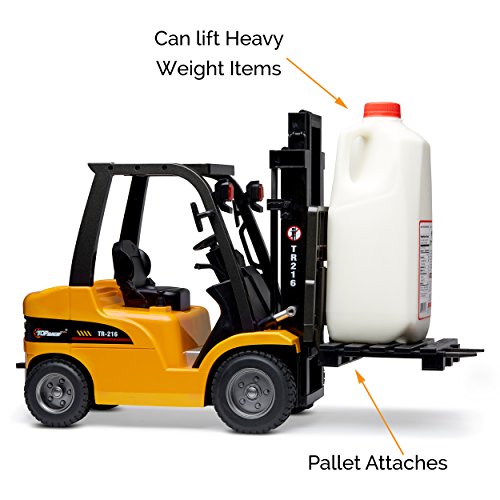 Deals 👏 Jumbo Remote Control Forklift 13 Inch Tall 8 Channel Full Functional Professional RC Forklift Construction Toys High Powered Motors 1:10 Scale – Heavy Metal – (TR-216) ❤️