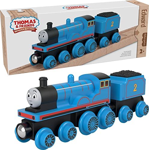 Cheap 👍 Wooden Railway James Engine And Coal Car Push-Along Train Made From Sustainably Sourced Wood For Kids 2 Years And Up 🛒