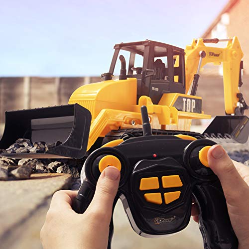 Best deal 💯 8 Channel Full Functional RC Excavator Backhoe Loader Battery Powered Electric RC Remote Control Construction Tractor With Lights &amp; Sound TR-119 🌟